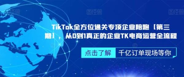 ‎TikTok全方位通关专项企业陪跑【第三期】，从0到1真正的企业TK电商运营全流程-有为创业网